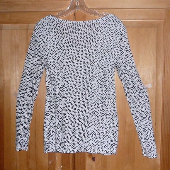 OLD NAVY Womans Small Black & White Dots Sequence Blouse - Picture 4 of 4